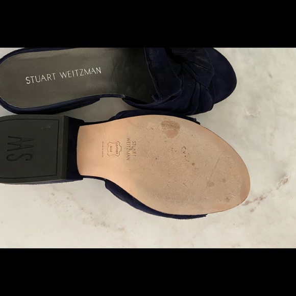 Stuart Weitzman Giftwrap Navy Slides | 7 - Picture 5 of 6